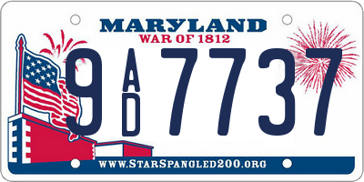 MD license plate 9AD7737