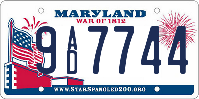 MD license plate 9AD7744