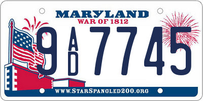MD license plate 9AD7745
