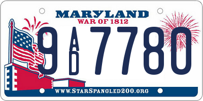 MD license plate 9AD7780
