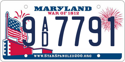 MD license plate 9AD7791