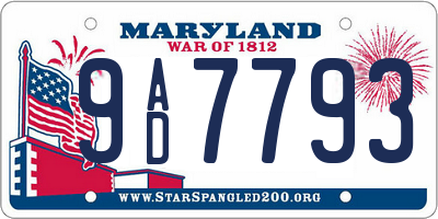 MD license plate 9AD7793