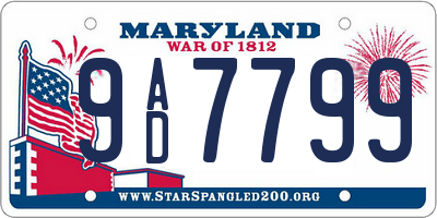 MD license plate 9AD7799