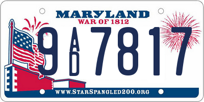 MD license plate 9AD7817