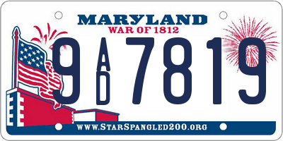 MD license plate 9AD7819