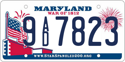MD license plate 9AD7823