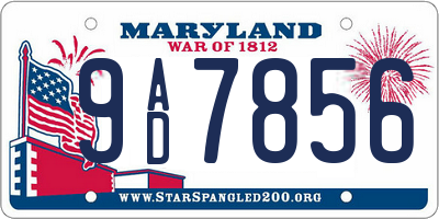 MD license plate 9AD7856