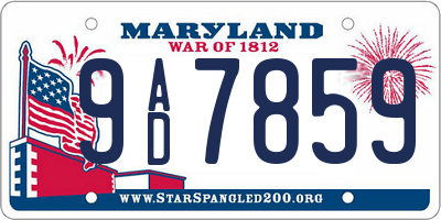 MD license plate 9AD7859