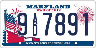 MD license plate 9AD7891