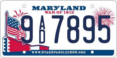 MD license plate 9AD7895