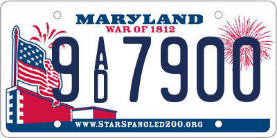 MD license plate 9AD7900