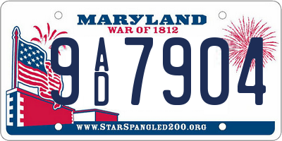 MD license plate 9AD7904