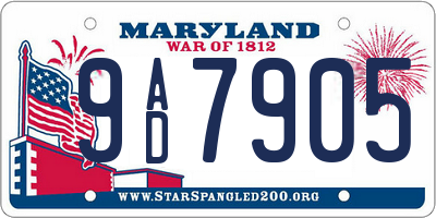 MD license plate 9AD7905