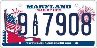 MD license plate 9AD7908
