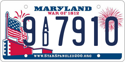 MD license plate 9AD7910