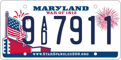 MD license plate 9AD7911