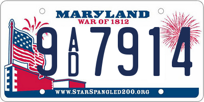 MD license plate 9AD7914
