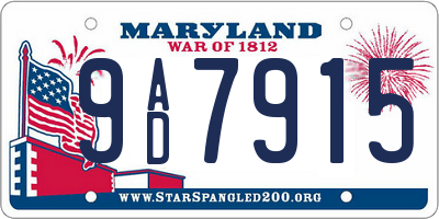 MD license plate 9AD7915