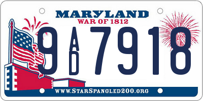 MD license plate 9AD7918