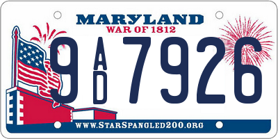 MD license plate 9AD7926