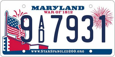 MD license plate 9AD7931