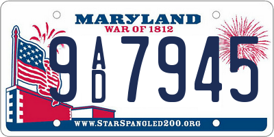 MD license plate 9AD7945