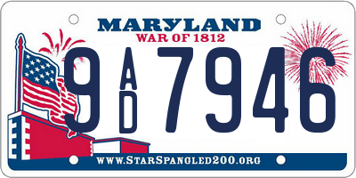 MD license plate 9AD7946