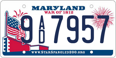 MD license plate 9AD7957