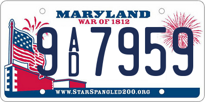 MD license plate 9AD7959