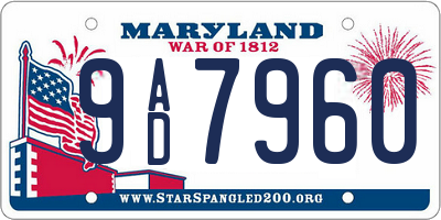 MD license plate 9AD7960