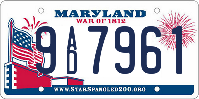 MD license plate 9AD7961