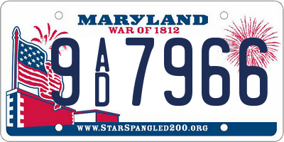 MD license plate 9AD7966
