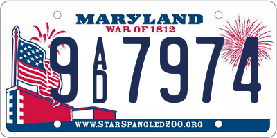 MD license plate 9AD7974