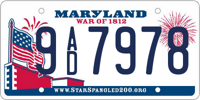 MD license plate 9AD7978