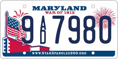 MD license plate 9AD7980