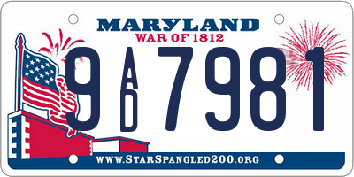 MD license plate 9AD7981