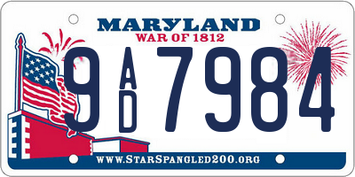 MD license plate 9AD7984