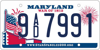 MD license plate 9AD7991