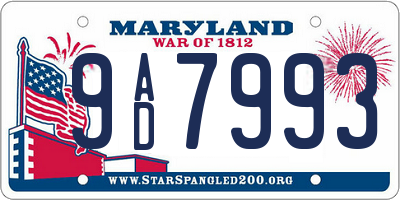 MD license plate 9AD7993