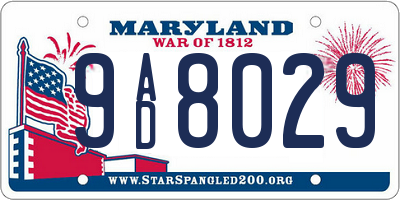MD license plate 9AD8029