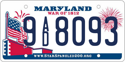 MD license plate 9AD8093