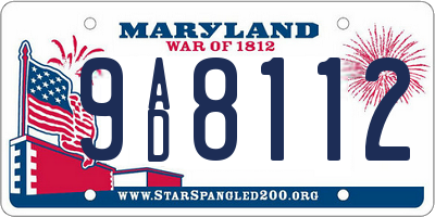 MD license plate 9AD8112