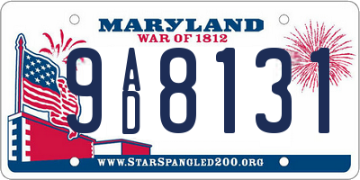 MD license plate 9AD8131