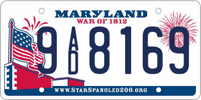 MD license plate 9AD8169