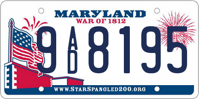 MD license plate 9AD8195