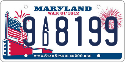 MD license plate 9AD8199