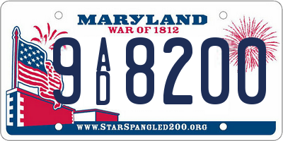 MD license plate 9AD8200