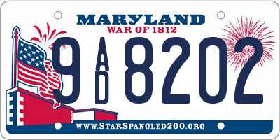 MD license plate 9AD8202