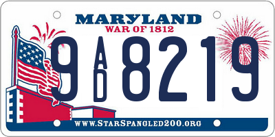 MD license plate 9AD8219