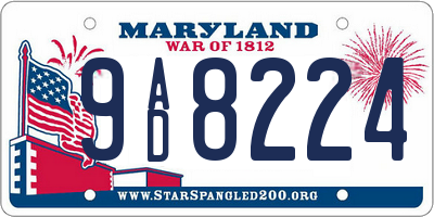 MD license plate 9AD8224